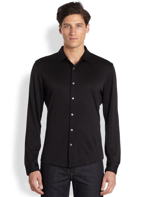 black michael kors dress shirt|michael kors men's linen shirt.